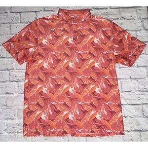 Tommy Bahama Shirt Mens Medium Havana Jungle Bay Island Zone Polo Short Sleeve